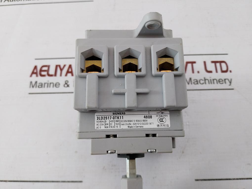 Siemens 3Ld2517-0Tk11 Switch Disconnector Gb14048.3/50Hz 63A 600Vac 3Nm Awg 14-6