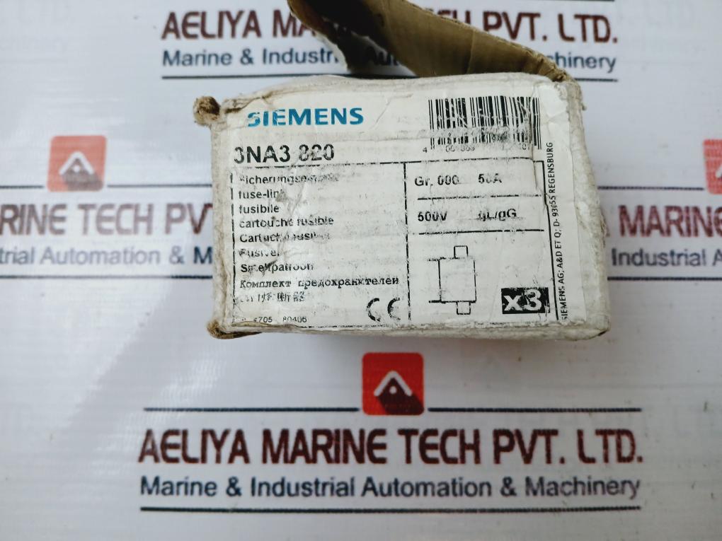 Siemens 3Na3 820 Low Voltage Hrc Fuse 50A