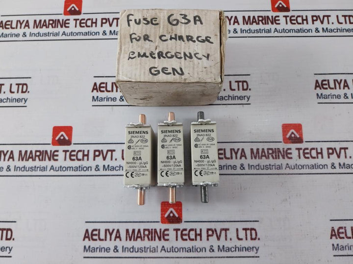 Siemens 3NA3 822 Fuse AC600V 63A