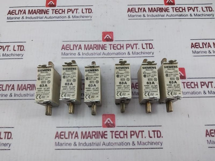 Siemens 3Na3 822 Fuse Link 500V / 120Ka 63A Ac 600V