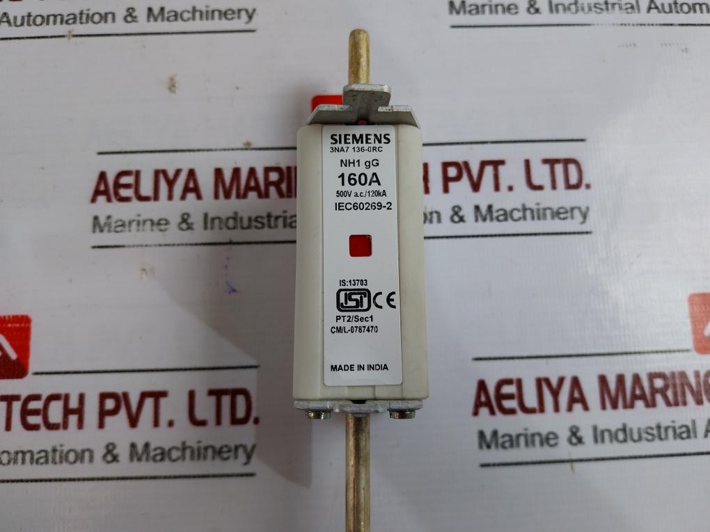 Siemens 3Na7 136-0Rc Lv Hrc Fuse Link 160A, 500V Ac