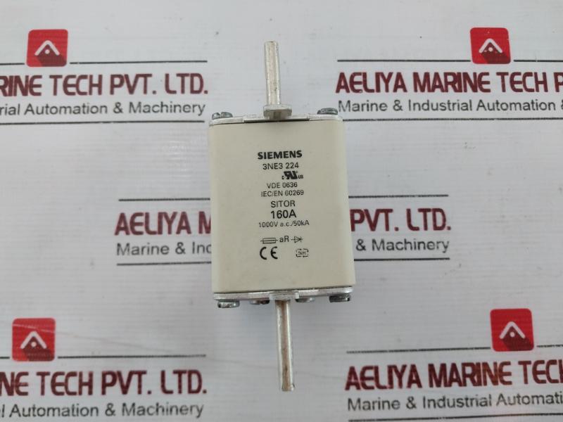 Siemens 3Ne3 224 Sitor Fuse Link 1000Vac 160A 50Ka Vde 0636 Iec/En 60269