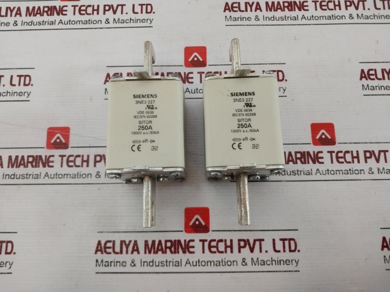 Siemens 3Ne3 227 Sitor Fuse 250A 1000V Iec/En 60269 Vde 0636