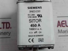 Siemens 3Ne3 233 Sitor Fuse Link 450A 1000V