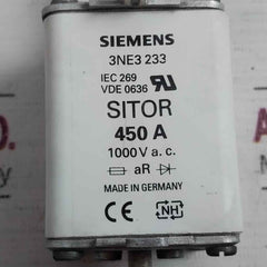 Siemens 3Ne3 233 Sitor Fuse Link 450A 1000V