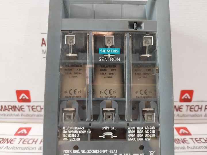 Siemens 3Np1133-1Ca10 Fuse Switch Disconnector 50/60Hz 690Vac 120Ka