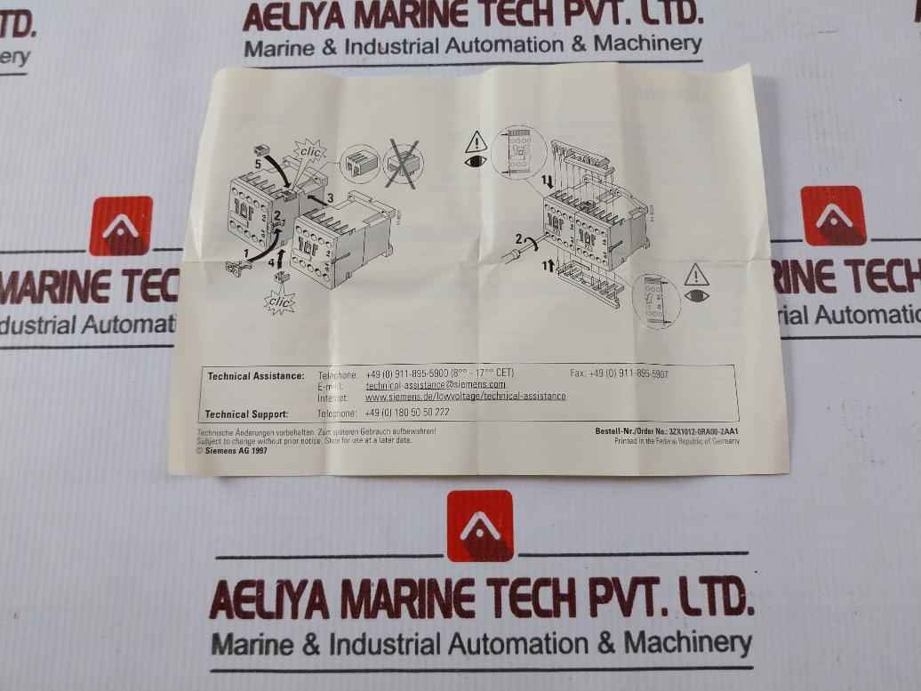 Siemens 3Ra1913-2A Assembly Kit For Contactor-type Reverser S00