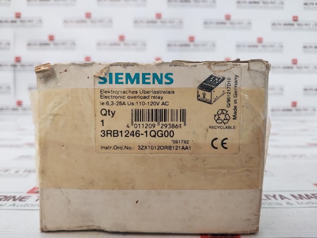 Siemens 3Rb1246-1Qg00 Electronic Overload Relay 3Zx1012Orb121Aa1