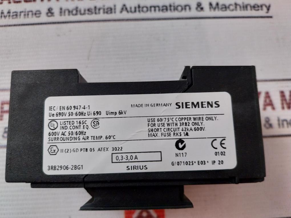 Siemens 3Rb2906-2Bg1 Current Transformer Ip20