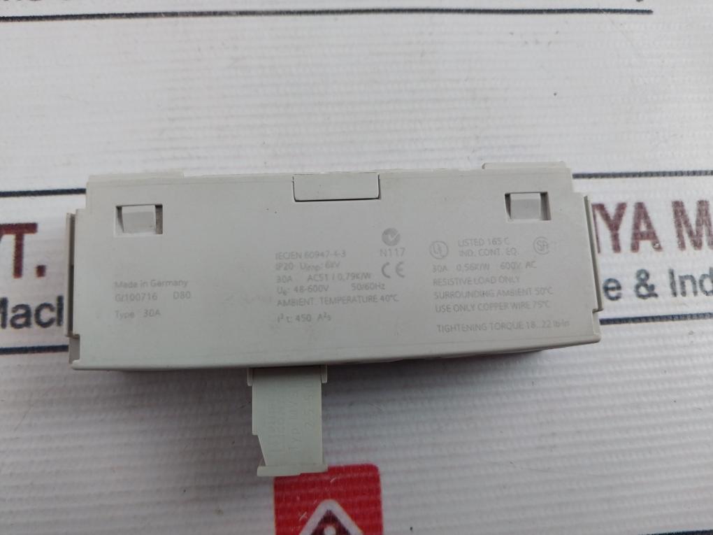 Siemens 3Rf2130-1Aa45 Semiconductor Relay 30A 48-600V 50/60Hz