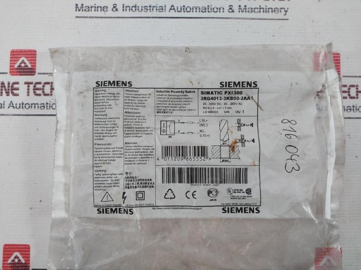 Siemens Simatic 3Rg4013-3Kb00-2Aa1 Pxi300 Inductive Proximity Switch