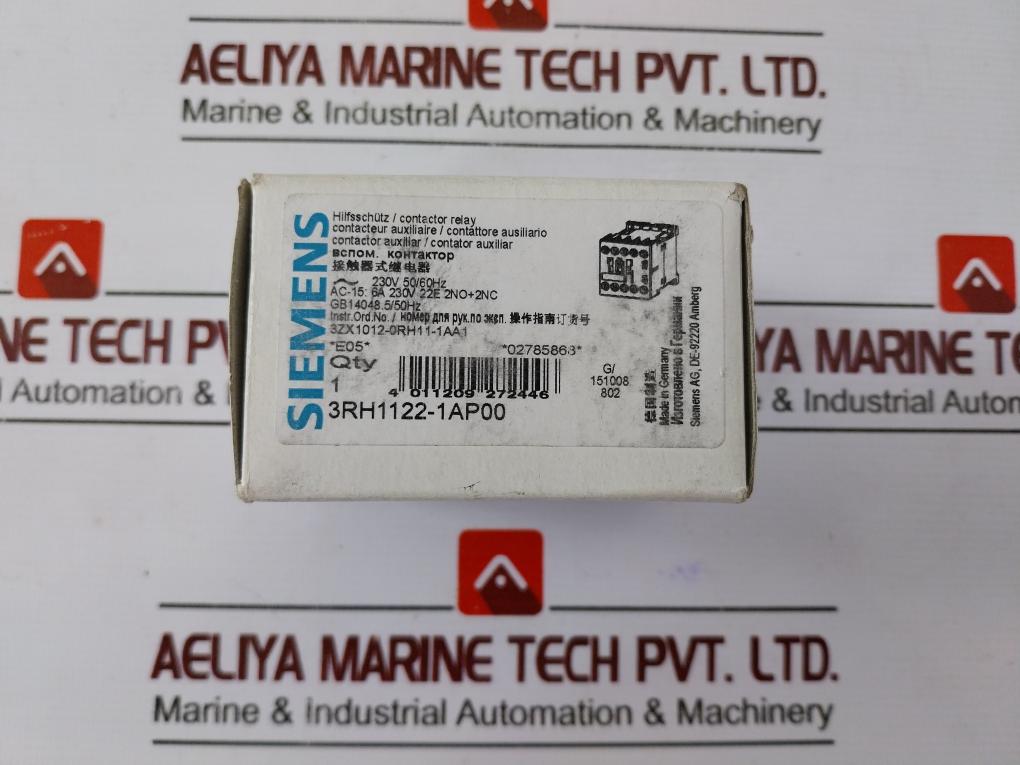 Siemens 3Rh1122-1Ap00 Auxuliary Contactor Relay Iec/En 60947-5-1/50/60Hz G/151008