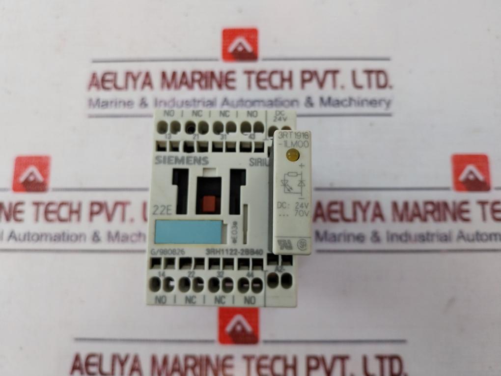 Siemens 3Rh1122-2Bb40 Contactor Relay 3Rt1916-1Lm00, 10A 690V