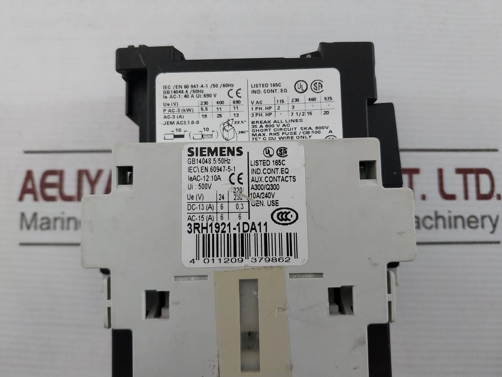 Siemens 3Rh1131-1Bb40 Contactor Relay 3Zx1012-0Rh11-1Aa1 Dc24V 690V 10A 600Vac