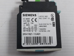 Siemens 3Rh1921-1Ca01 Front Auxiliary Contact Block 10A 690V
