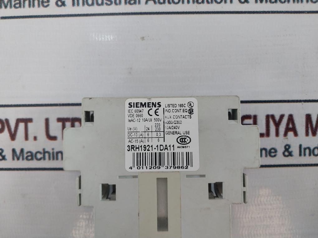 Siemens 3Rh1921-1Da11 Auxiliary Contact Block 500V