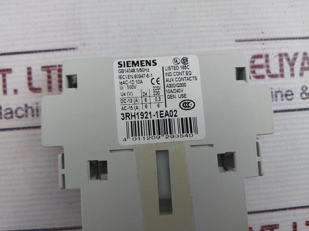 Siemens 3Rh1921-1Ea02 Auxiliary Contact Block 10A/240V