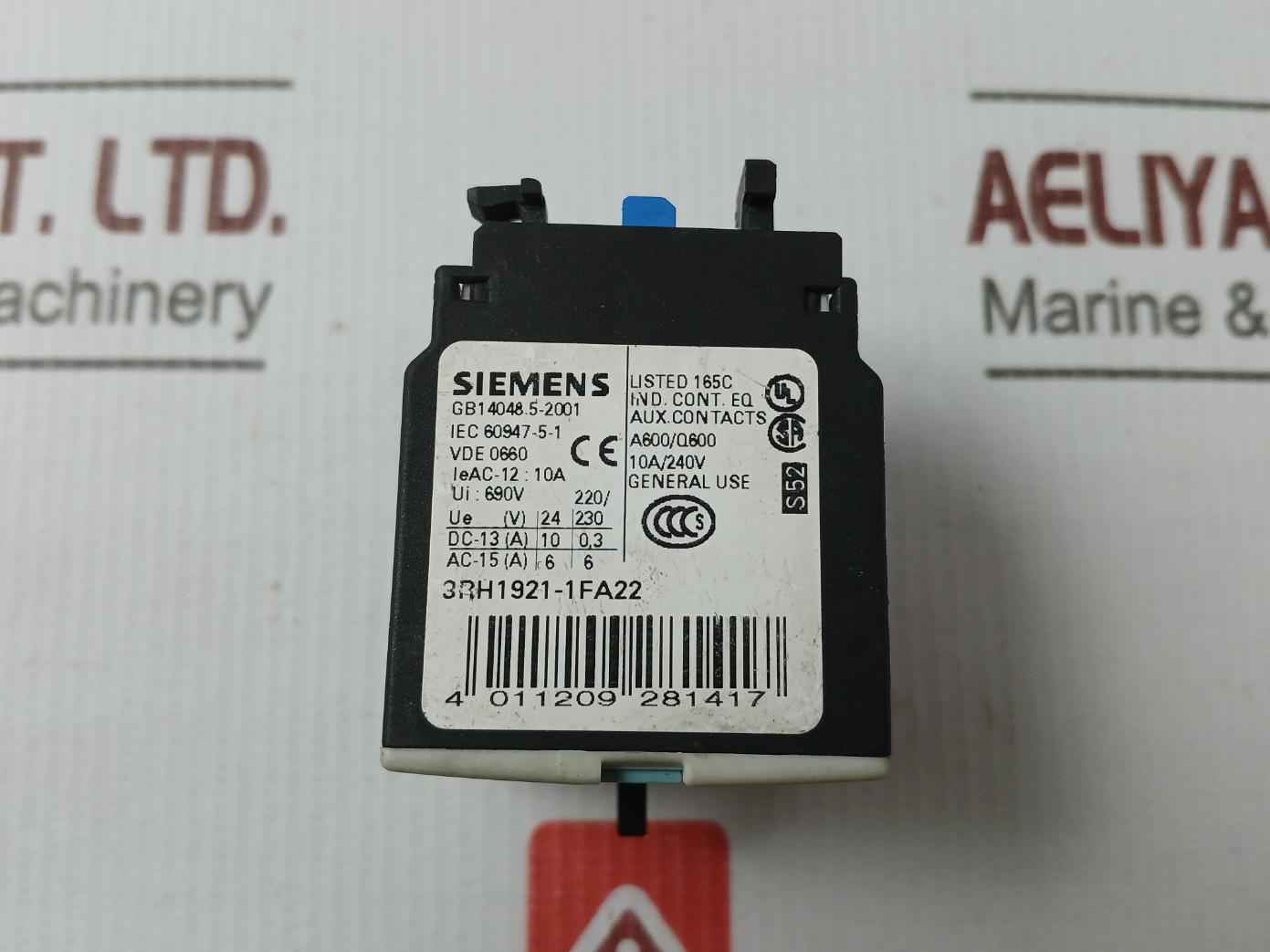 Siemens 3Rh1921-1Fa22 Auxiliary Contact Block