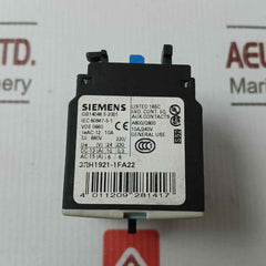 Siemens 3Rh1921-1Fa22 Auxiliary Contact Block