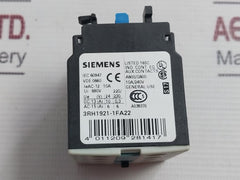 Siemens 3Rh1921-1Fa22 Auxiliary Switch Block 3Zx1012-0Rt02-1Aa1 10A/240V 690V