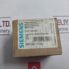 Siemens 3Rh1921-1Fa22 Auxiliary Switch Block 3Zx1012-0Rt02-1Aa1 10A/240V 690V