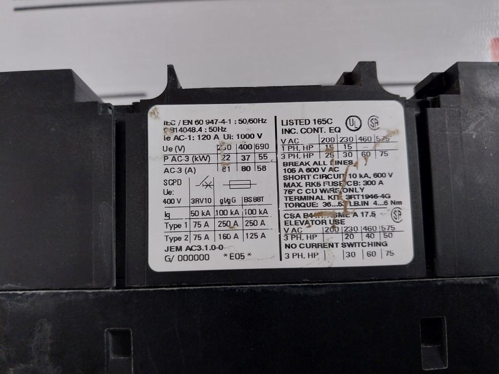 Siemens 3Rh1921-1Ha22 Auxiliary Contact 10A/240V 50/60Hz