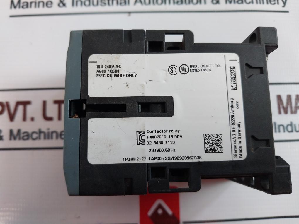 Siemens 3Rh2122-1Ap00 Contactor Relay 230V 50/60Hz