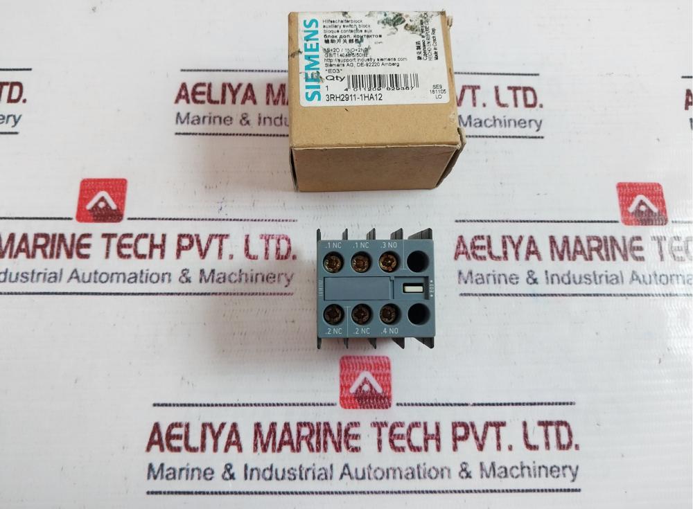 Siemens 3Rh2911-1Ha12 Auxiliary Switch Block 690V 10A