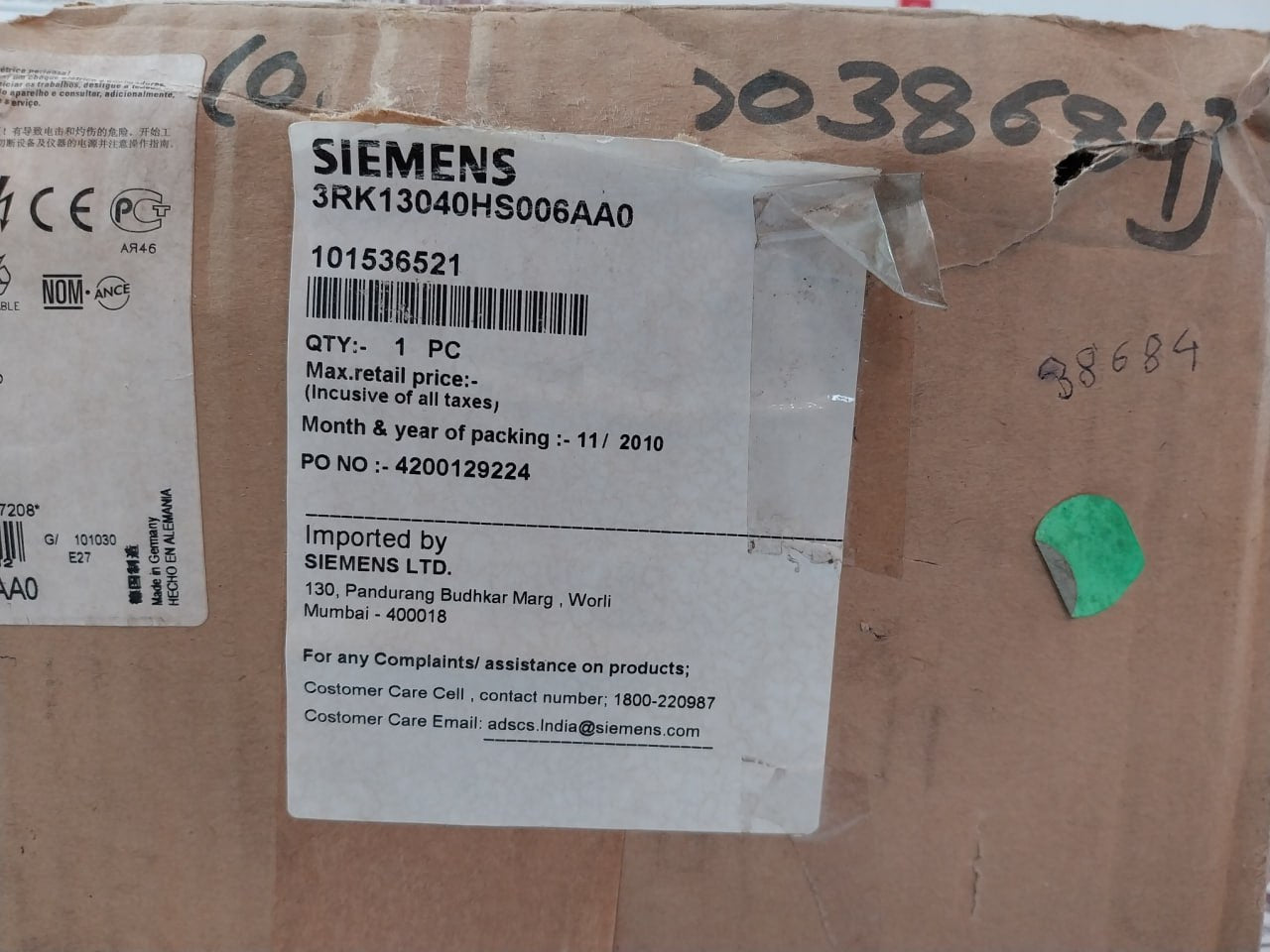 Siemens 3Rk1304-0Hs00-6Aa0 Motor Starter Et 200Pro 400V Ac 25A