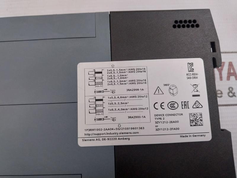 Siemens 3Rm1002-2Aa04 Motor Starter 50/60Hz Ac-53A, 2A/500V 3A 250Vac