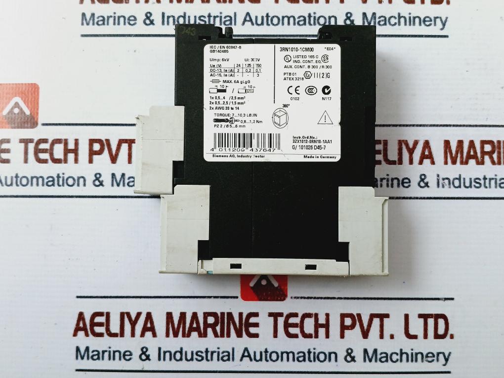 Siemens 3Rn1010-1Cm00 Thermistor Motor Protection Relay Iec/En 60947-8