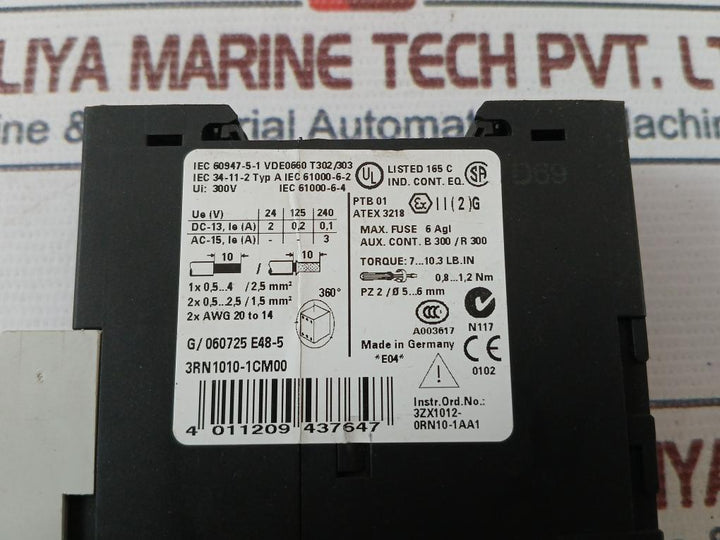 Siemens 3Rn1010-1Cm00 Thermistor Motor Protection Relay 300V