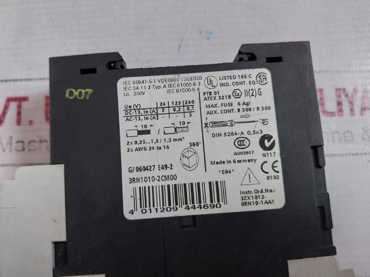 Siemens 3Rn1010-2Cm00 Thermistor Motor Protection 300V 3Zx1012-0Rn10-1Aa1