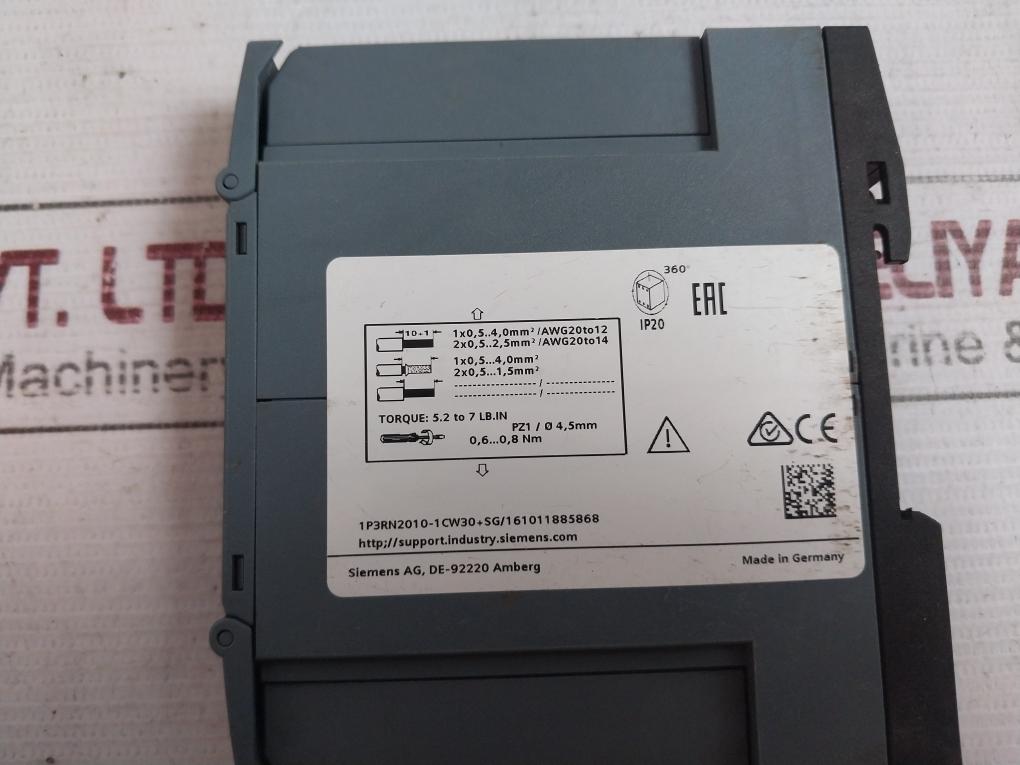 Siemens 3Rn2010-1Cw30 Thermistor Motor Protection Relay 24-240Vac/Dc 50/60 Hz