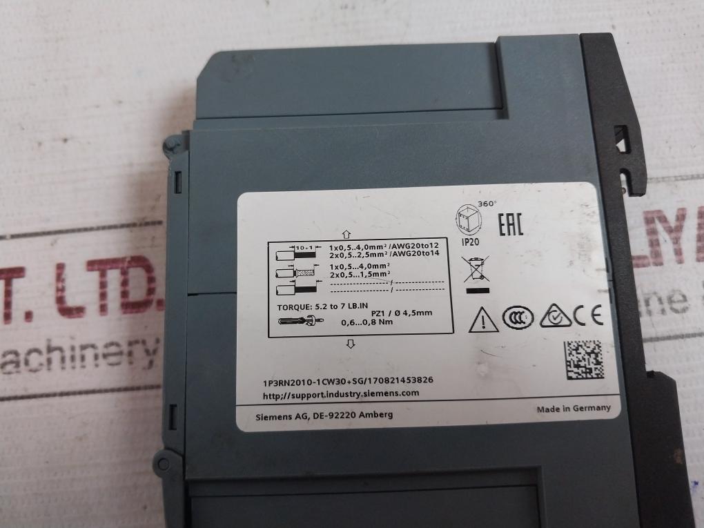 Siemens 3Rn2010-1Cw30 Thermistor Motor Protection Relay 300V 4Kv 24-240Vac/Dc