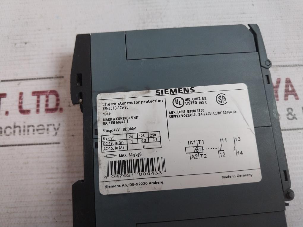 Siemens 3Rn2010-1Cw30 Thermistor Motor Protection Relay Ip20 300V 24-240V Ac/Dc