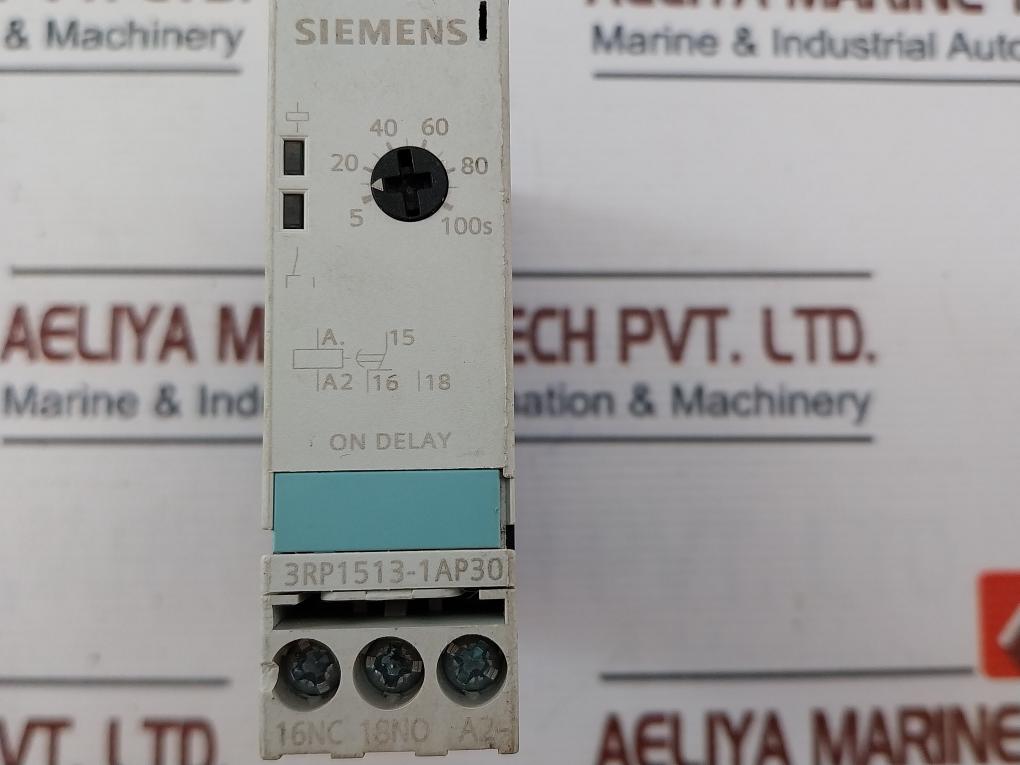 Siemens 3Rp1513-1Ap30 Time Relay 5-100 Secs, 200-240V, 50/60Hz