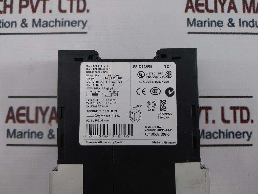 Siemens 3Rp1525-1Ap30 Time Relay 200-240 Vac