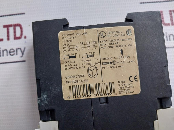 Siemens 3Rp1525-1Ap30 Time Relay B300/R300 5-100% 200-240Vac