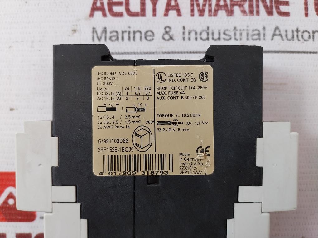 Siemens 3Rp1525-1Bq30 Timing Relay 100-127Vac G/981103D66 3Zx1012-0Rp15-1Aa1