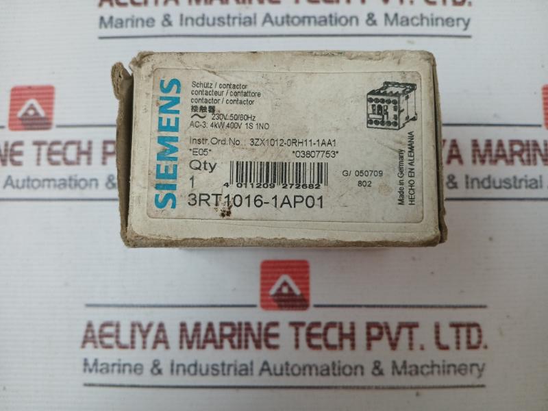 Siemens 3RT1016-1AP01 Sirius Power Contactor JEM AC3.1.0-0 230V 50/60HZ 22A