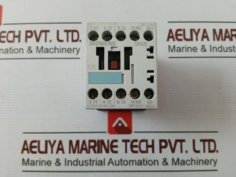 Siemens 3Rt1017-1Bb41 Power Contactor Dc24V 20A 600Vac 0.8-1.2Nm G/081128