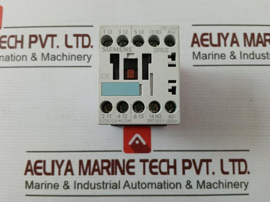 Siemens 3Rt1017-1Bb41 Power Contactor Dc24V 20A 600Vac 0.8-1.2Nm G/081128