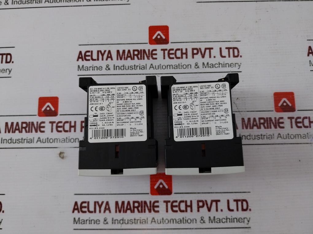 Siemens 3Rt1017-1Hb42 Power Contactor 3Zx1012-0Rh11-1Aa1 Dc 17-30V