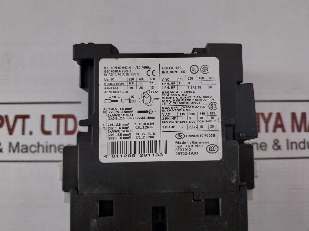 Siemens 3Rt1026-1B...0 Power Contactor Screw Terminal 3Rh1921-1Da11 10A/240V
