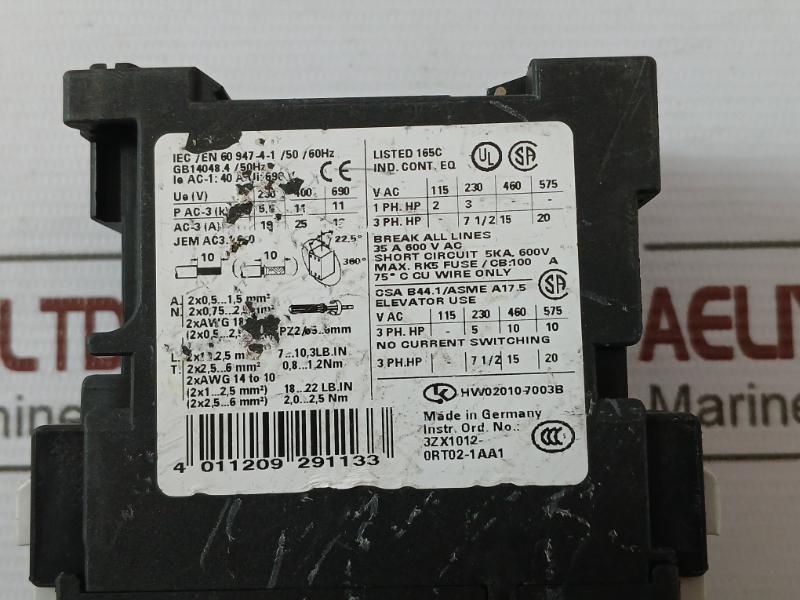 Siemens 3Rt1026-1B..0 Sirius Motor Starter Contactor 690V Hw02010-7003B 35A 600V Ac