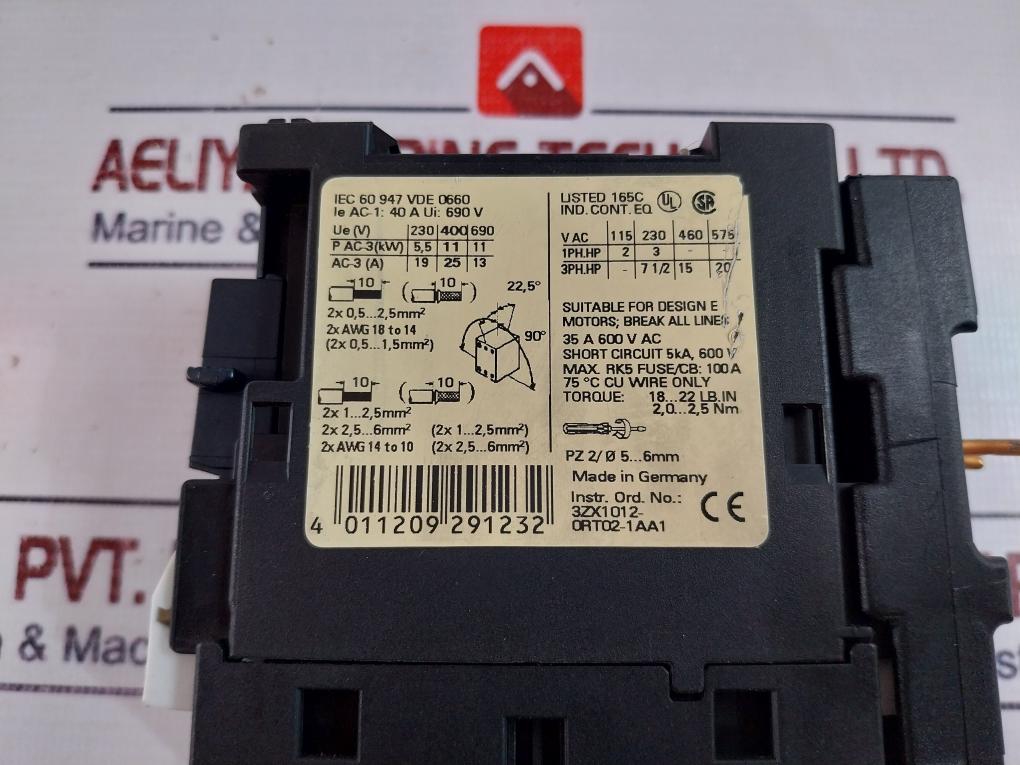 Siemens 3Rt1026-3B..0 Sirius Contactor 40A 690V