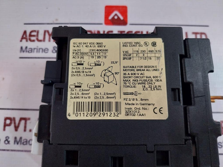 Siemens 3Rt1026-3B..0 Sirius Contactor 40A 690V