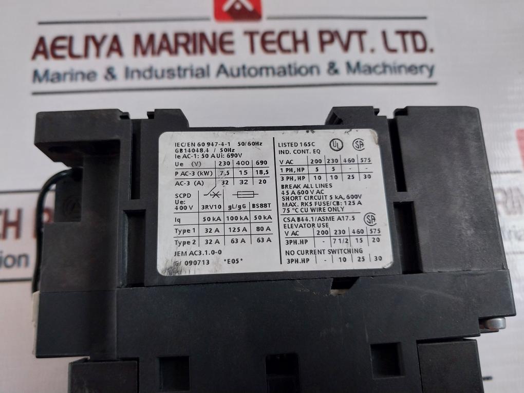 Siemens 3Rt1034-1A…0 Contactor 230V 50/60 Hz