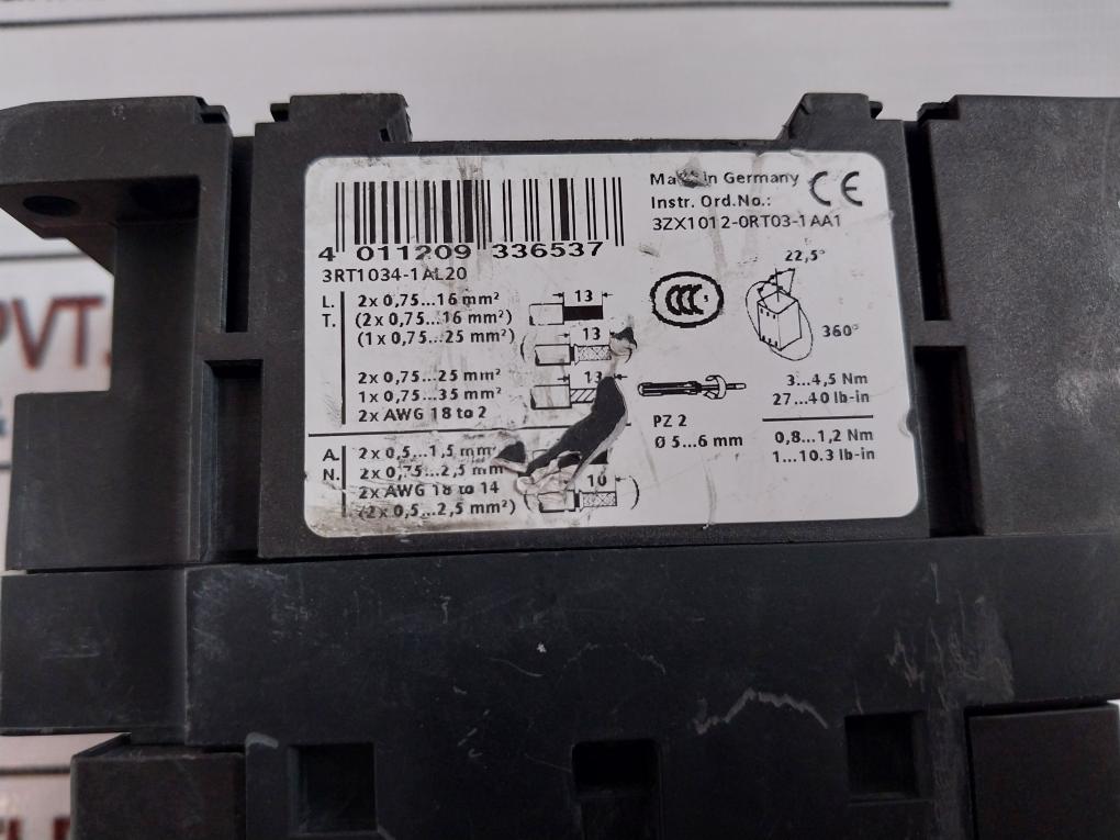 Siemens 3Rt1034-1A…0 Contactor 230V 50/60 Hz